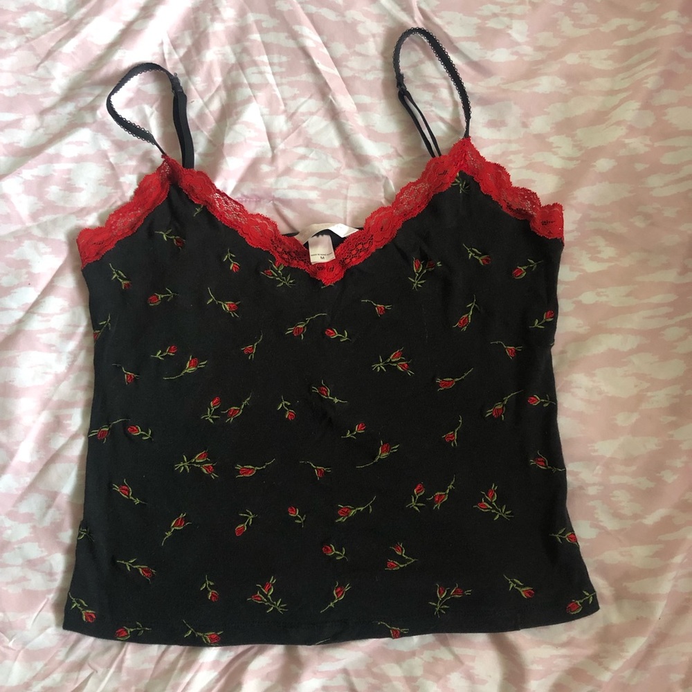 Floral laced cami